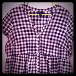 High-Low Checkered Tunic